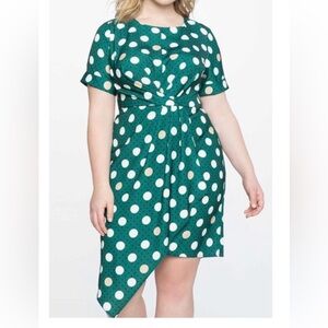 Eloquii Green Polka Dot Dress